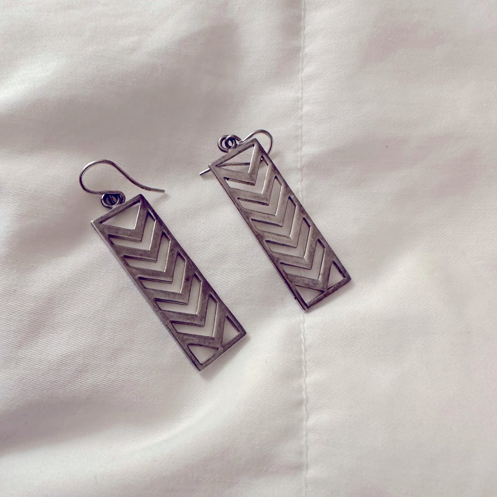 Sterling silver chevron earrings